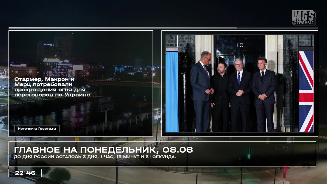 тестовый эфир для тестирования возможностей панели для графики MGS